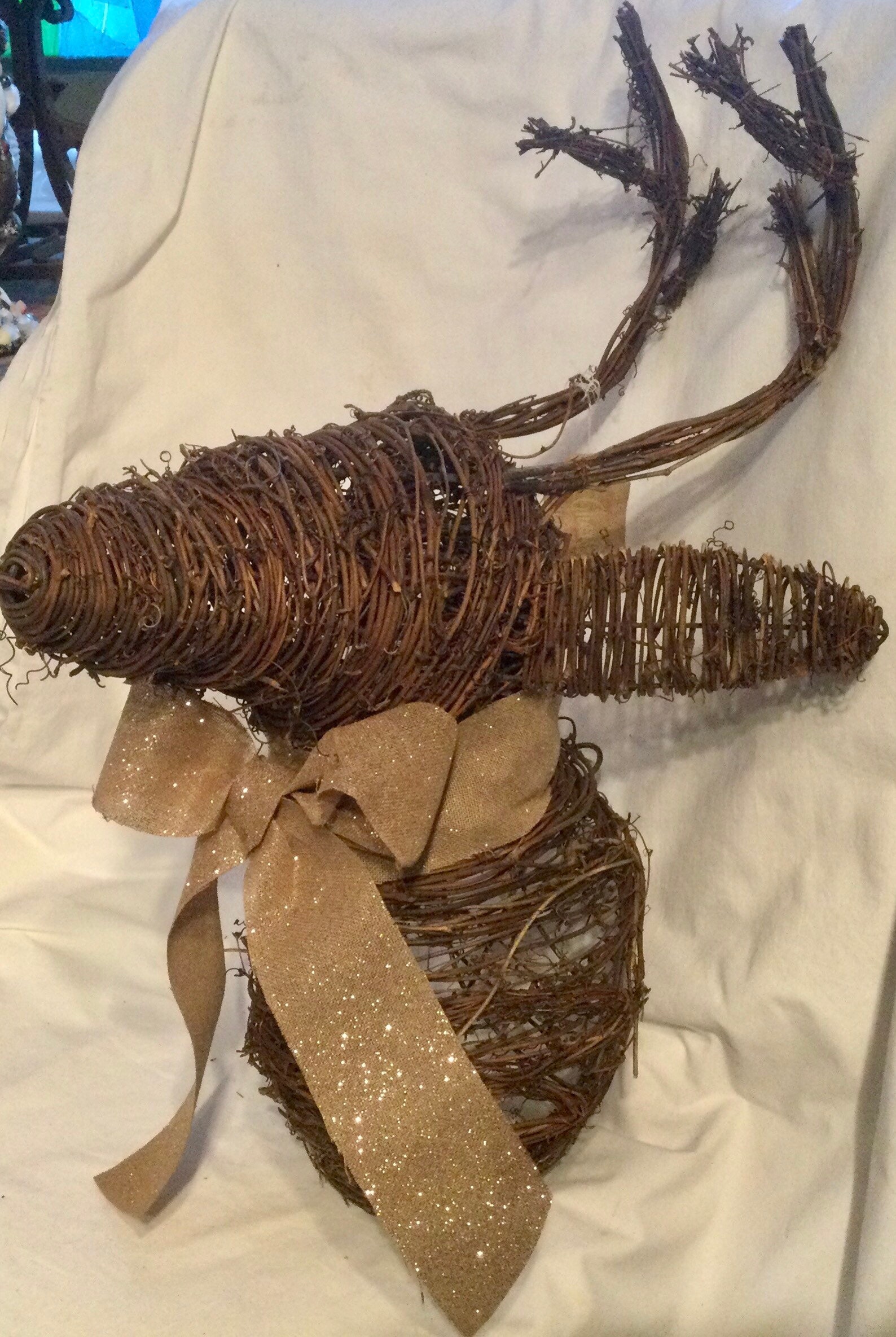 1990s Twig Deer Head Trophy Wall Mount Folk Art DeadStock NWT Etsy