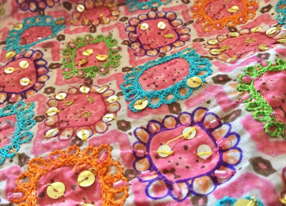 ANTIK BATIK Blouse-Tunic-Top/Pink Silk/Embroidere… - image 9