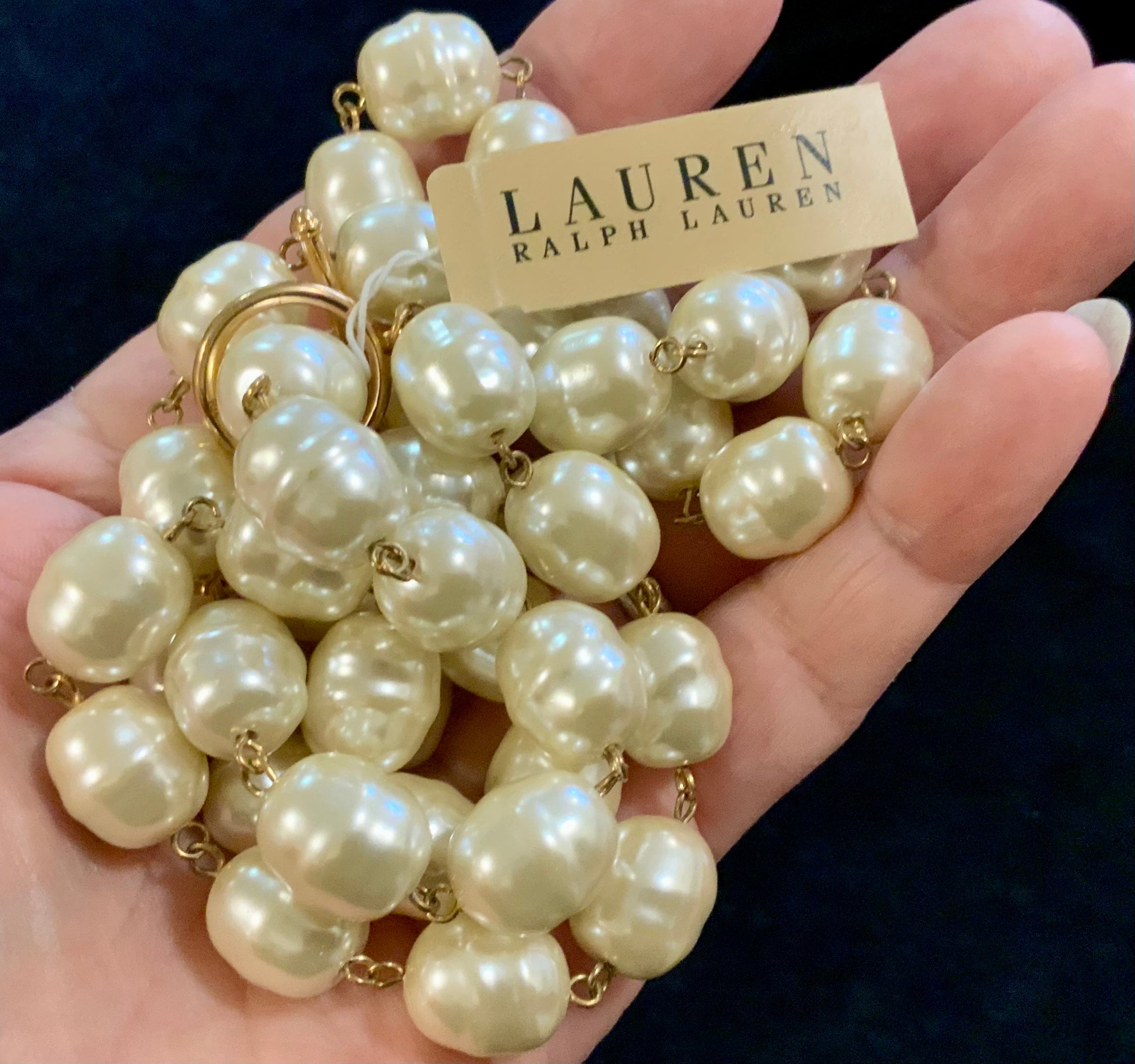 Ralph Lauren Pearl Necklace/lauren Ralph Lauren/faux Pearl Beads 