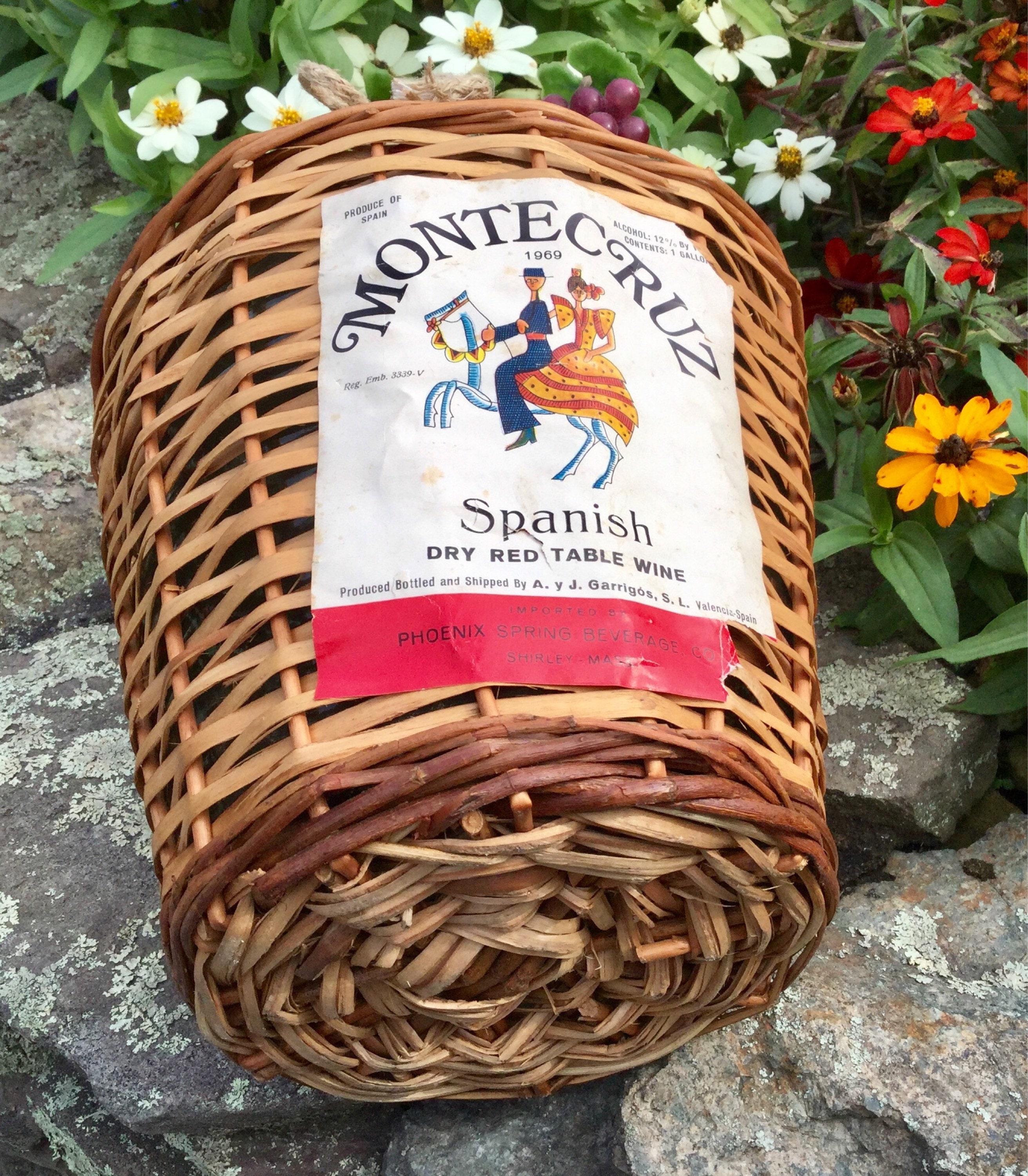 1960s Wine Jug/Demijohn/Carboy Wicker Glass Bottle Etsy