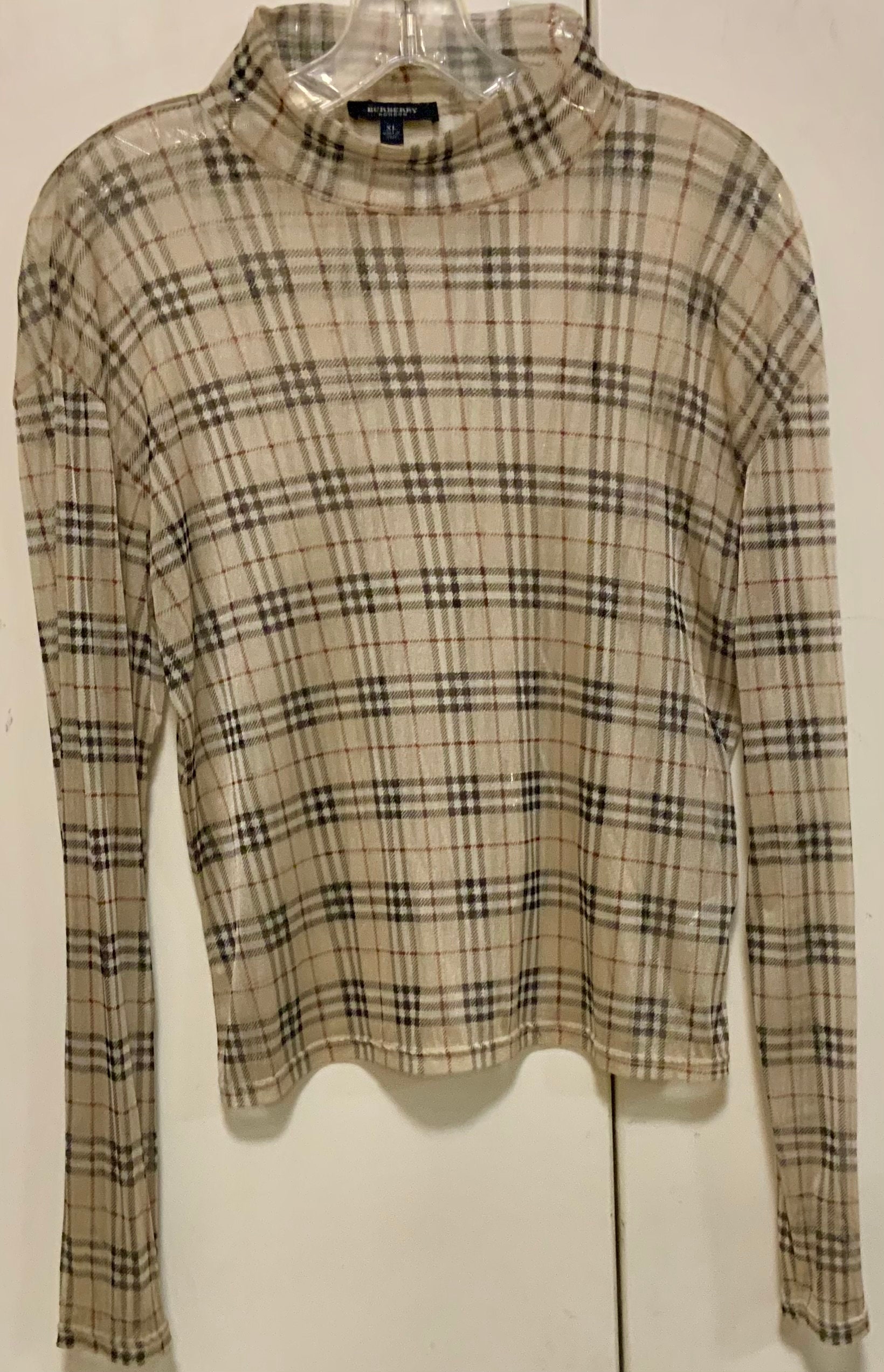Burberry London Blouse-mock Turtleneck-pullover Top/nova