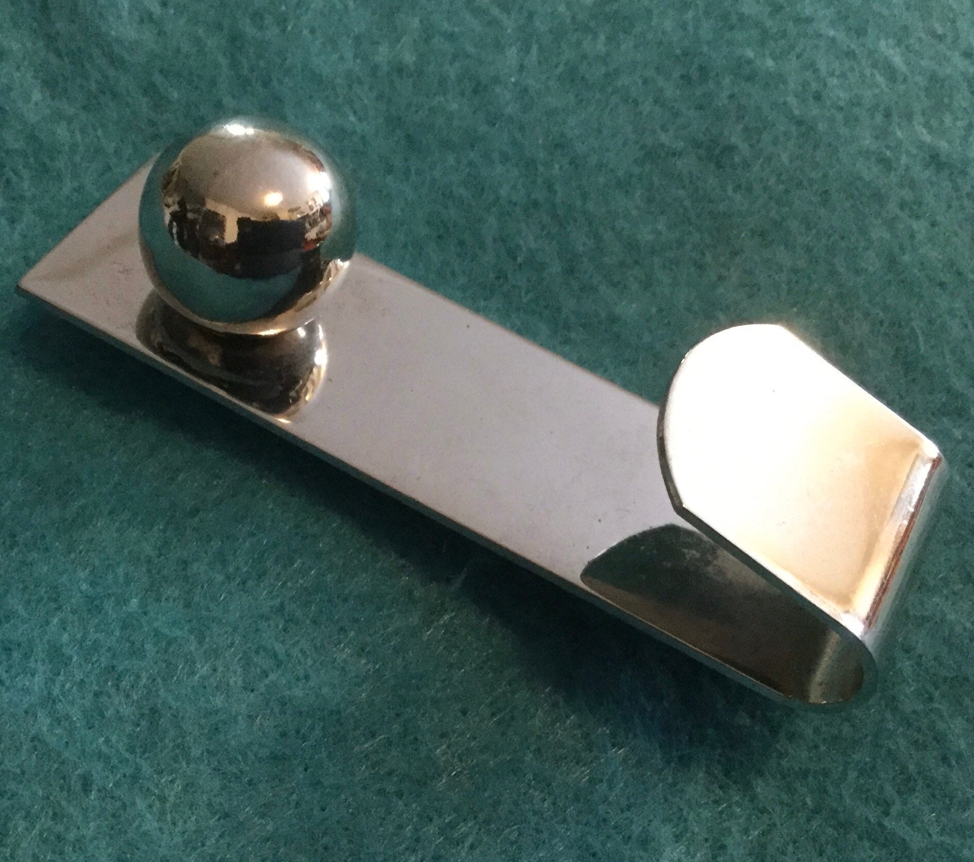 Eyeglass Holder Pin/Silver Metal/Geometric/Art Deco Abstract Modernist/Heavy-Gauge/Vintage Mid Century 1950
