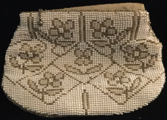 1930s Floral Czech Beaded Coin Purse-Evening Bag/… - image 3