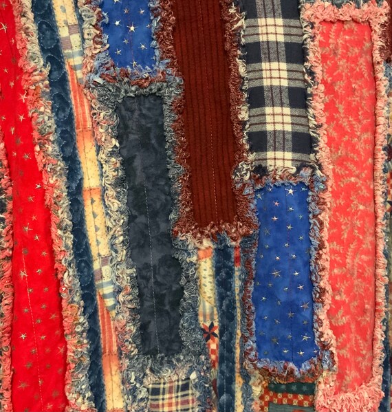 Patchwork Blazer-Jacket-Shacket/Red & Blue Plaid … - image 6