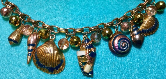 Shell Multi Charm Bracelet/Nautical/Seashells/Dan… - image 3