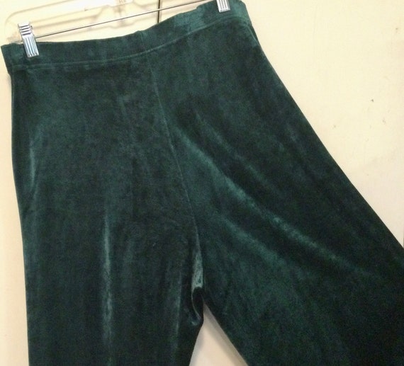 Green Pants-Slacks-Trousers/Velour Velvet/“Carole… - image 4