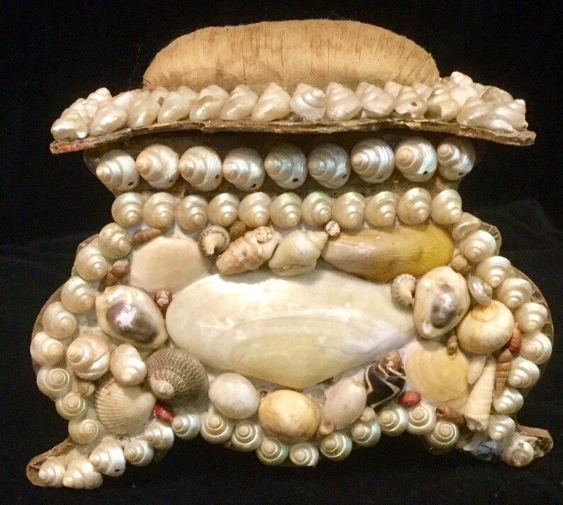 Shell Trinket Box Seashell Pincushion Lid Shell Art Sailors Etsy