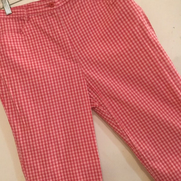 Drawer Gingham check straight cropped pants Pants Bottoms 6514-236-1199 White light blue 36