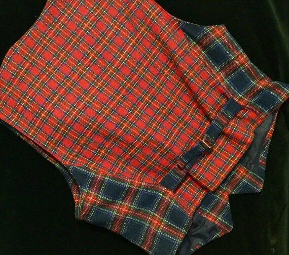 Womans Red Plaid Vest/waistcoat/top 