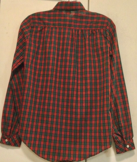 1960 Red Plaid Blouse-Shirt-Top/Shirt Sport/Peter… - image 5