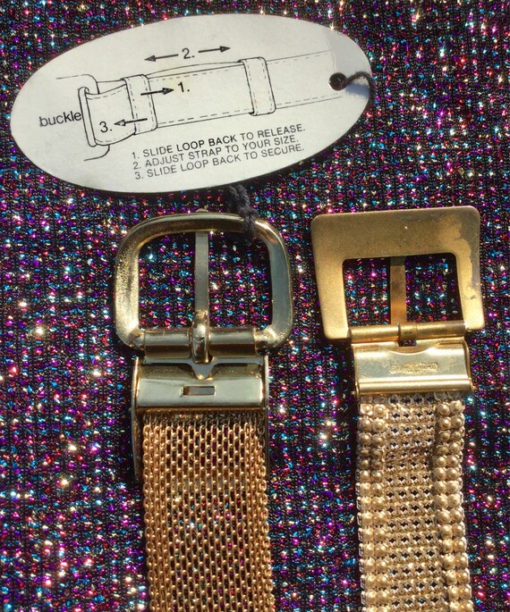 50s Whiting & Davis Belt and 1980s Gold Omega Bel… - image 5