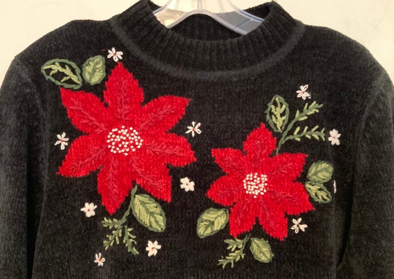 Christmas Embroidered Pullover Sweater Set/Poinse… - image 6