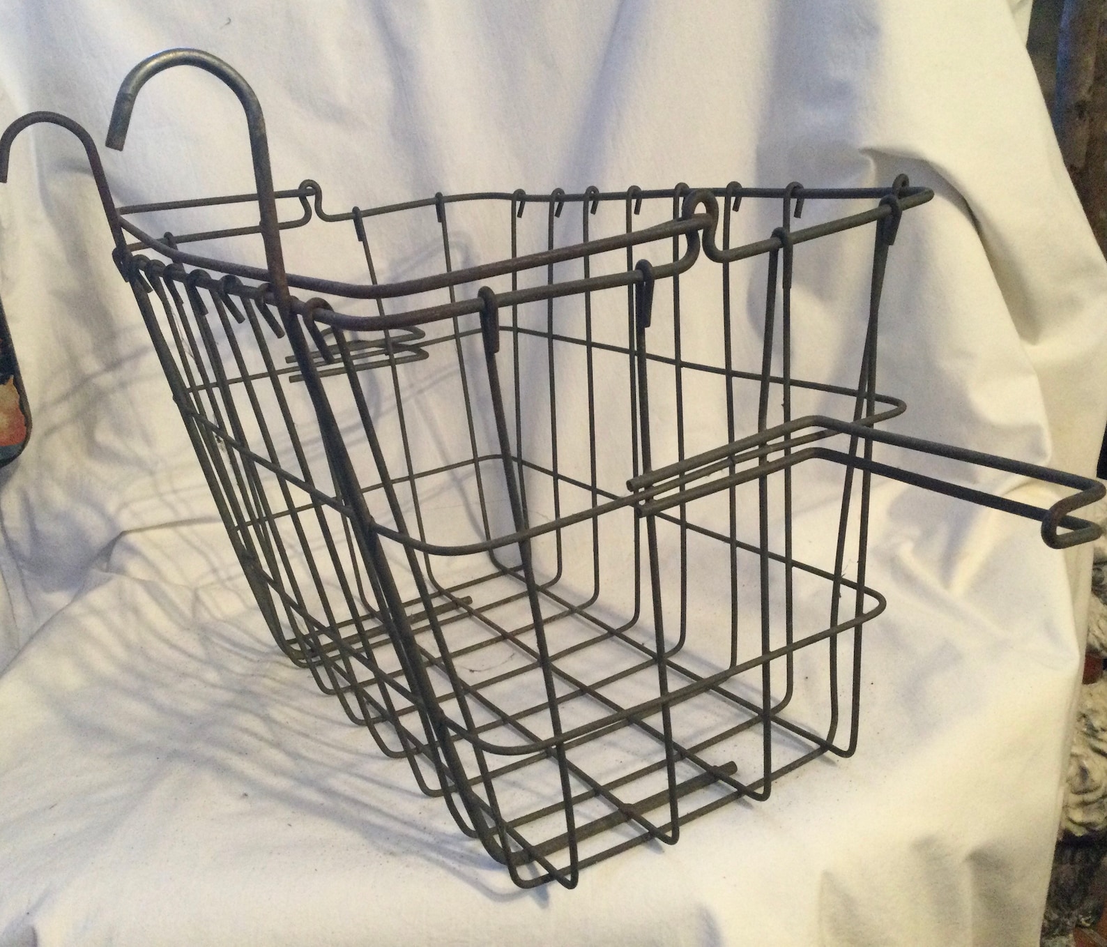 Vintage Wire Bicycle/Bike Basket Woven Metal Swing Handle Etsy