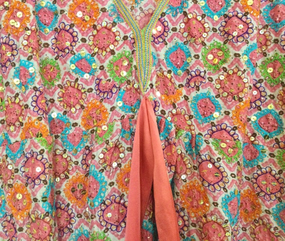 ANTIK BATIK Blouse-Tunic-Top/Pink Silk/Embroidere… - image 6