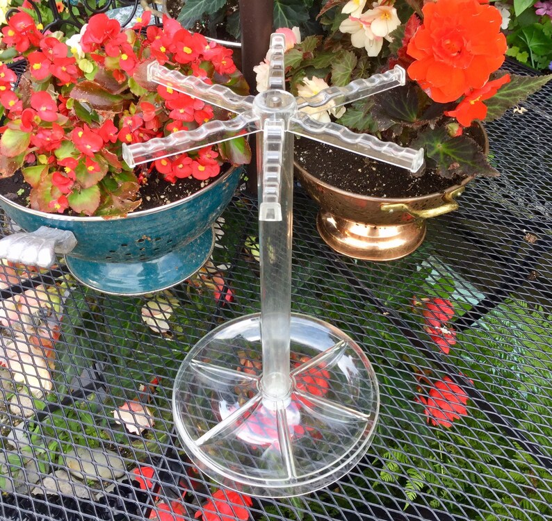 Clear Lucite Jewelry Stand Rack Holder Storage Organizer Retail Display Table-Top Large 8 x 13 inches Vintage 1970/'s
