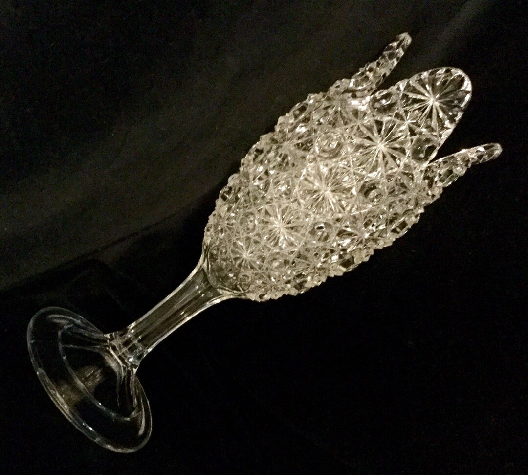 Floral Glass Bud Vase-compote/long Stem Pedestal/tulip Flower - Etsy