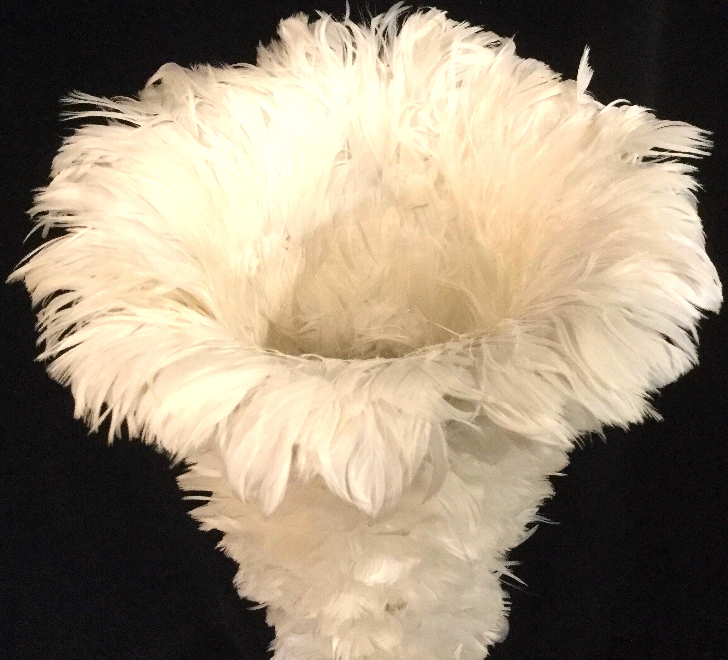 Feather Art Decor/Wedding Vase Display/White Goose Down Feathers/Cottagecore Romantic Angelic/Christmas/Large 24"H/Vintage 1990S