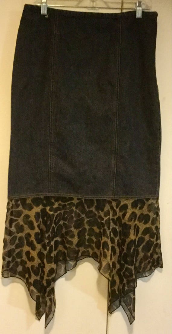 Leopard print handkerchief skirt top