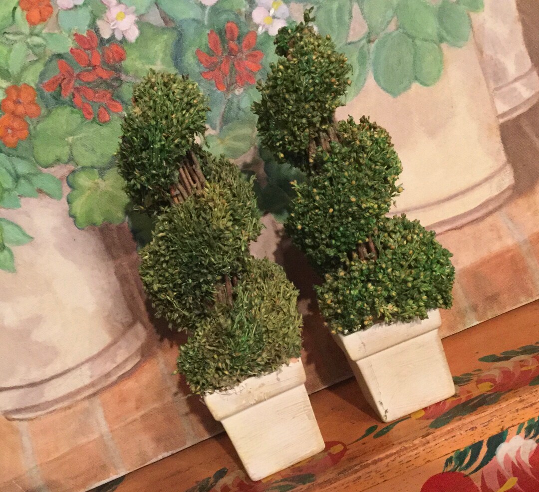 Mini Faux Topiary Tree/green Evergreen/fake Floral Etsy