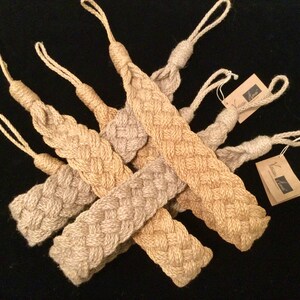 Curtain Tiebacks-Holdback Set/Window Drapery Hardware/Flat Woven Braided Jute Rope/NOS/Coastal Beach House Decor/4 Piece/Vintage 1990s bild 1