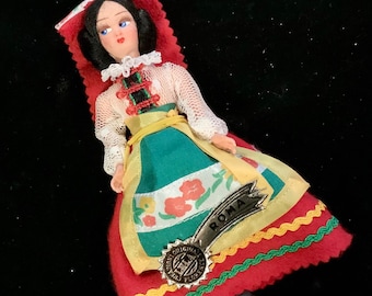 Mini Italian Doll Souvenir/lela Creazioni Original/florence, Roma/folk Art  European Costume Doll/small Miniature 5.5/vintage 1960s-1970s -  UK