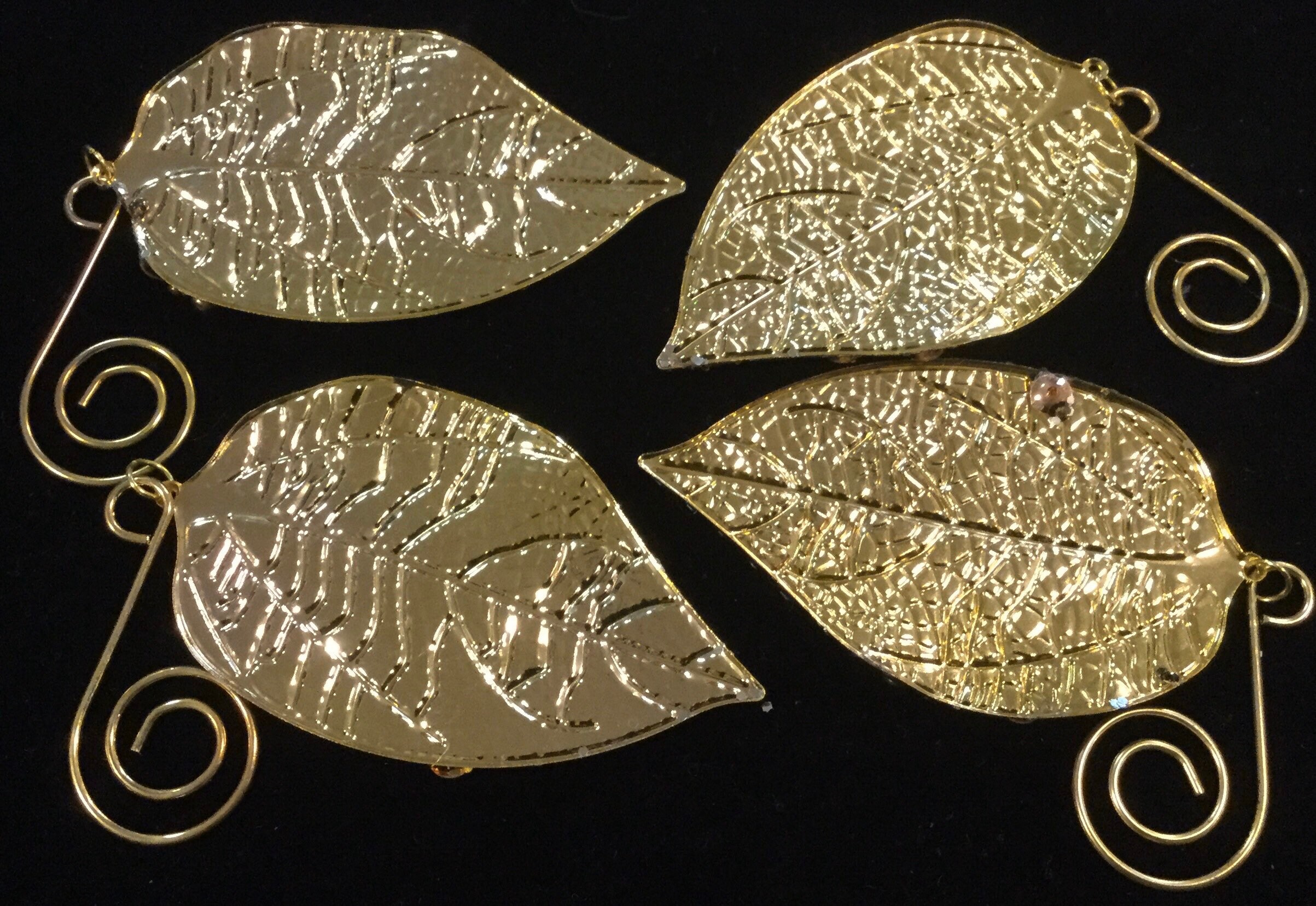 Christmas Ornaments Beaded Leaves Metal Leaf Gold/Copper Etsy