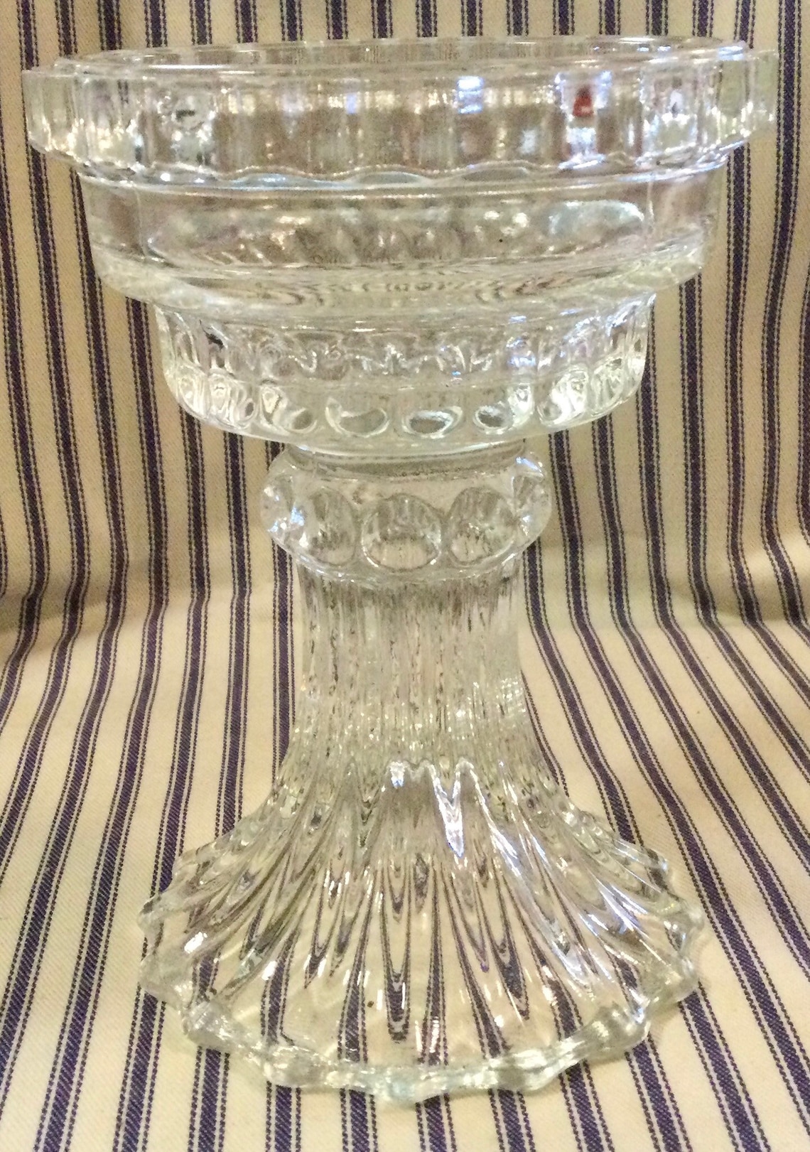 Punch Bowl Stand/pedestal Pair Clear Glass Pressed Glass 2 Etsy New