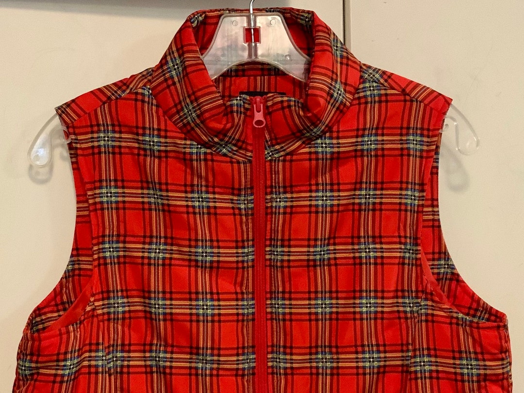 Red Plaid Vest/red Tartan Vest/basic Editions/royal Stewart Etsy