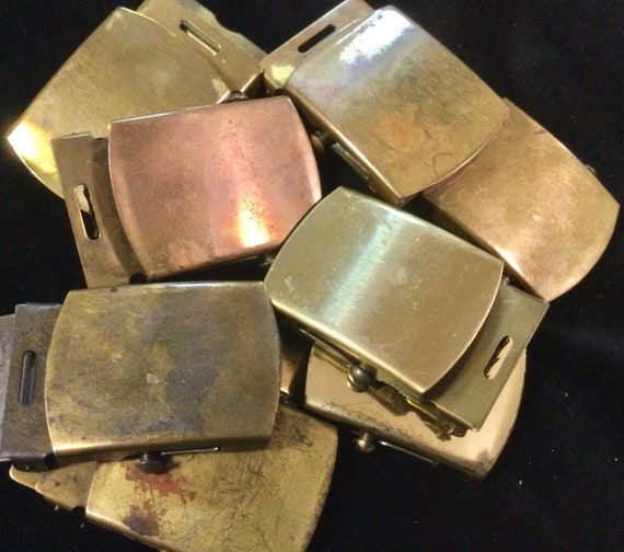 US Army Brass Belt Buckles/military Surplus/slide Buckle/web Belt/solid  Brass Metal/us RAU/8 Piece Set/vintage Ww2-1960s -  Canada