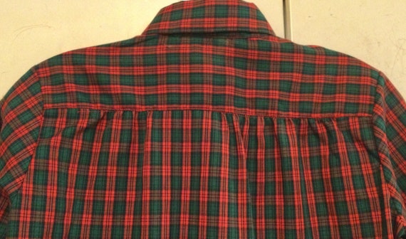 1960 Red Plaid Blouse-Shirt-Top/Shirt Sport/Peter… - image 6