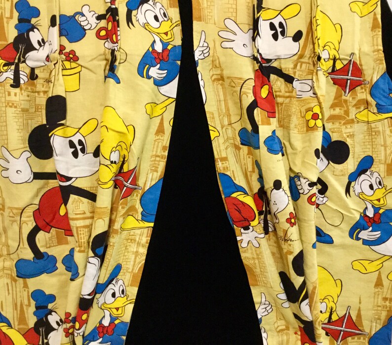 Mickey Mouse Curtains Drapes Walt Disney Minnie Mouse Donald Etsy