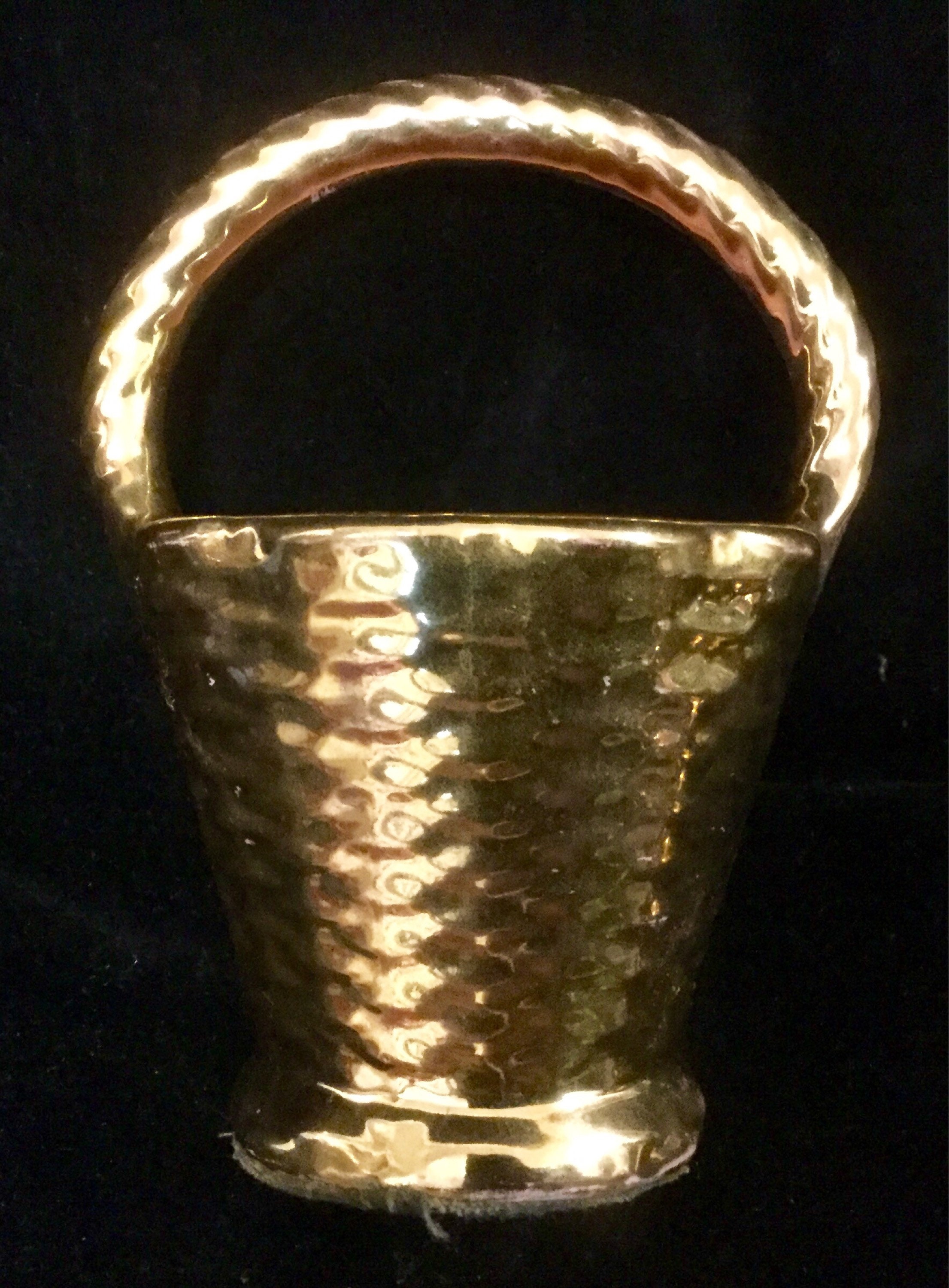 Gold Ceramic Creamer Pitcher Vase Basket Pair 22K Gold Small Etsy