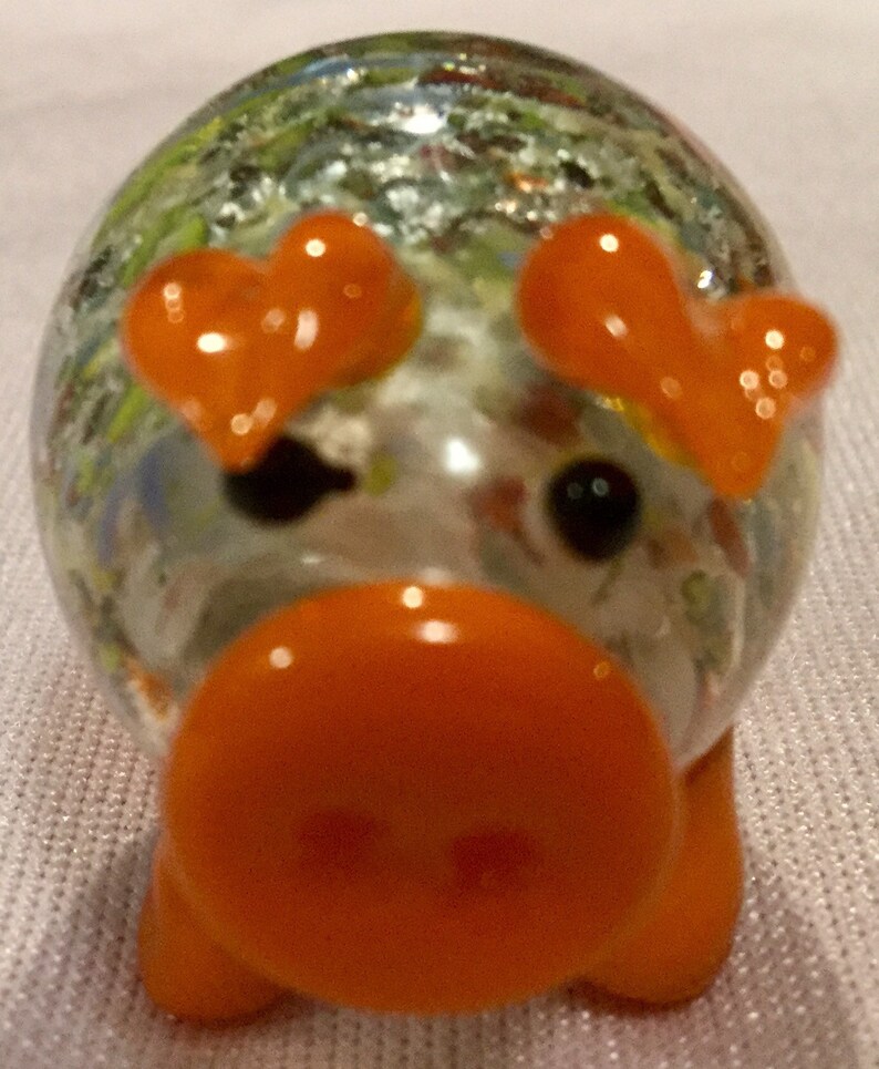 Mini Pig Figurine Miniature Animal Knick Knack Handblown Art Etsy