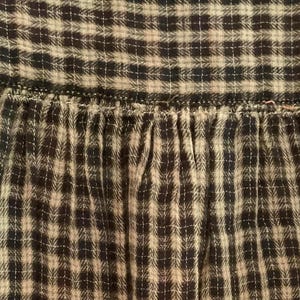Anthropologie Pilcro Blouse-Shirt/Green Plaid Patchwork & Fringe/Button Up/Long Sleeve/Cotton/Woman Size XSP (chest 40”/Vintage 1980s image 7