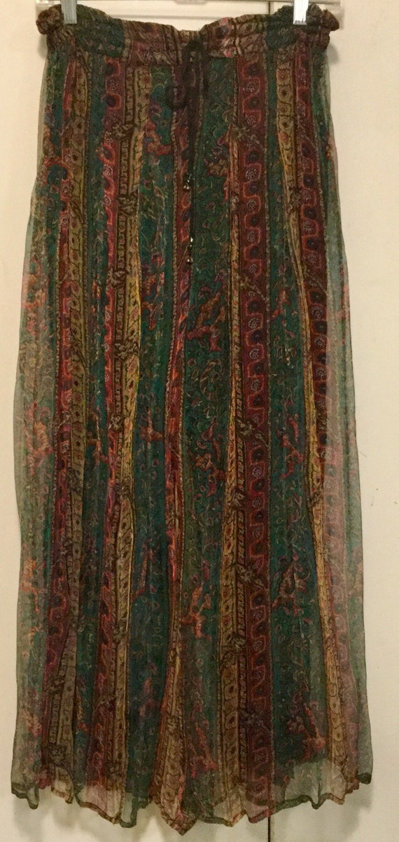 1970 Paisley Harem Pants-Palazzo-Maxi Skirt/Sheer… - image 2