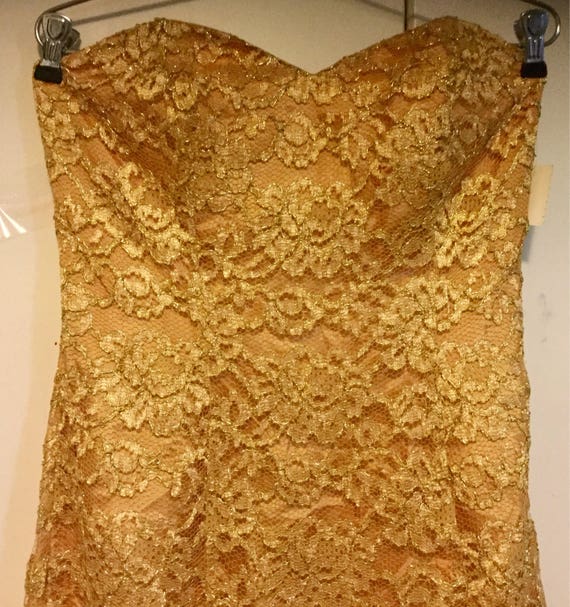 Gold Lace Dress & Jacket/Prom Dress/Cocktail Dres… - image 6