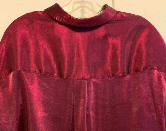 Purple Metallic Blouse-Shirt-Top/Button Up/Long S… - image 6