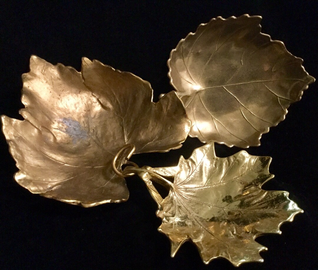 Brass Maple Leaf Dish-ashtray-trinket Dish virginia Metalcrafters Brass ...