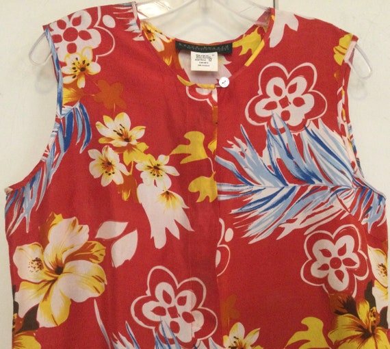 Floral Hawaiian Print Blouse-Shirt-Top/“Harve Ben… - image 3