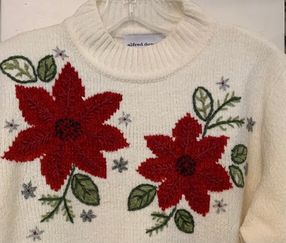 Christmas Embroidered Pullover Sweater Set/Poinse… - image 7