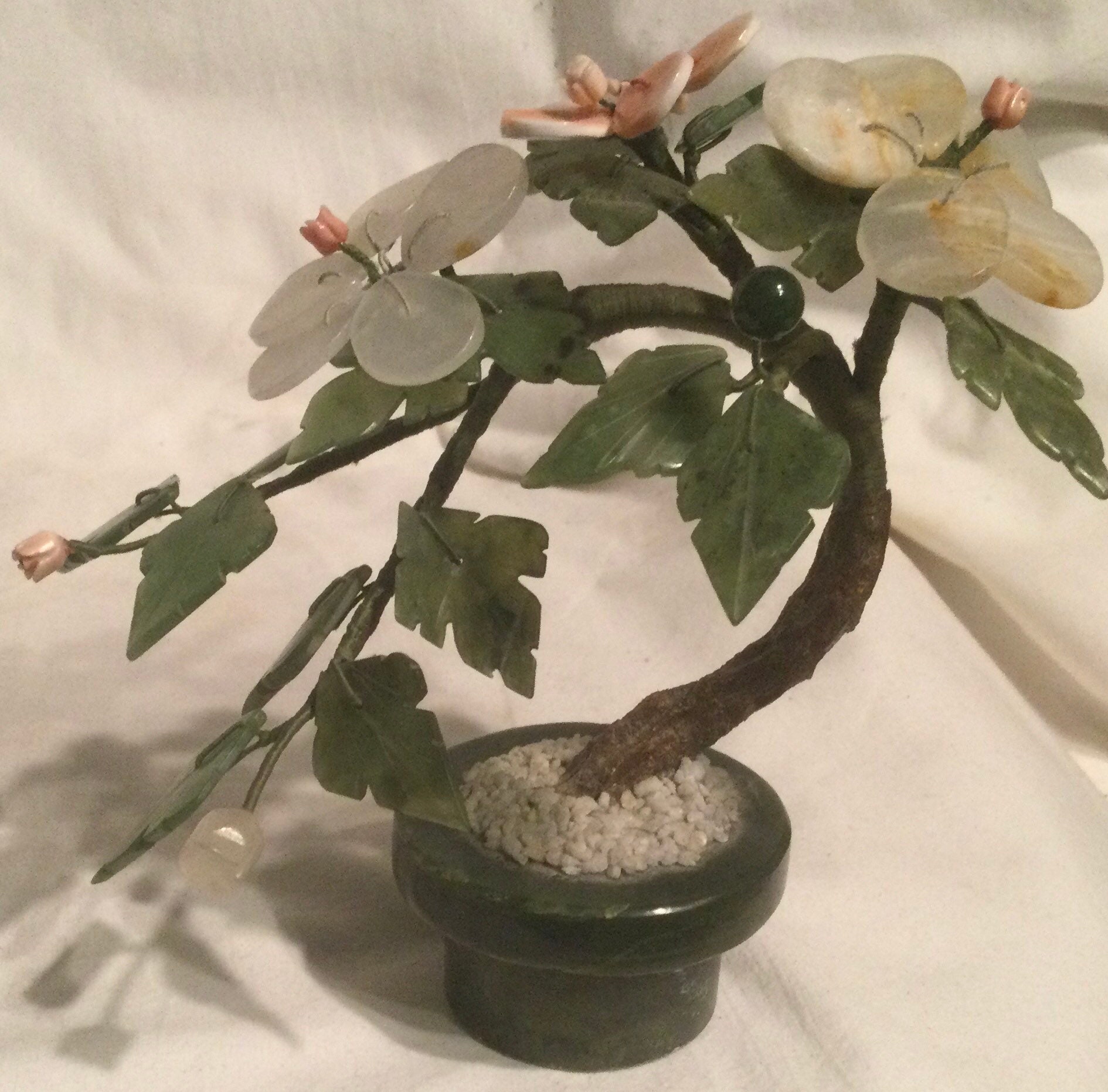Vtg Jade Bonsai Trees Miniature Chinese Carved SemiPrecious Etsy