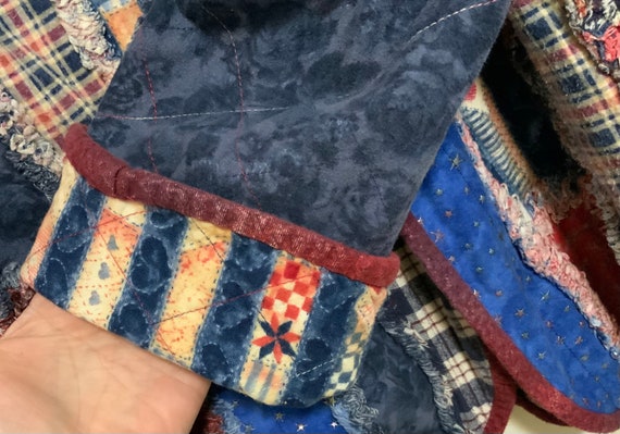 Patchwork Blazer-Jacket-Shacket/Red & Blue Plaid … - image 4