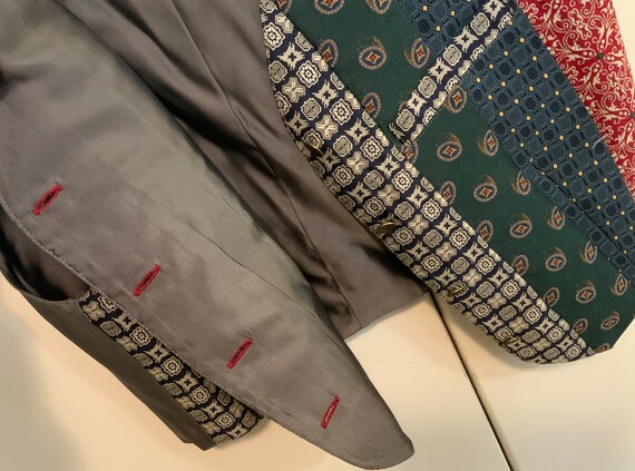 Patchwork Vest/Quilted/GAP/Necktie-Style Striped … - image 5