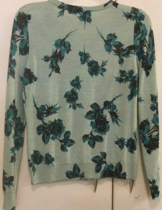 Blue Floral Print Cardigan Sweater Pair/Talbots &… - image 4