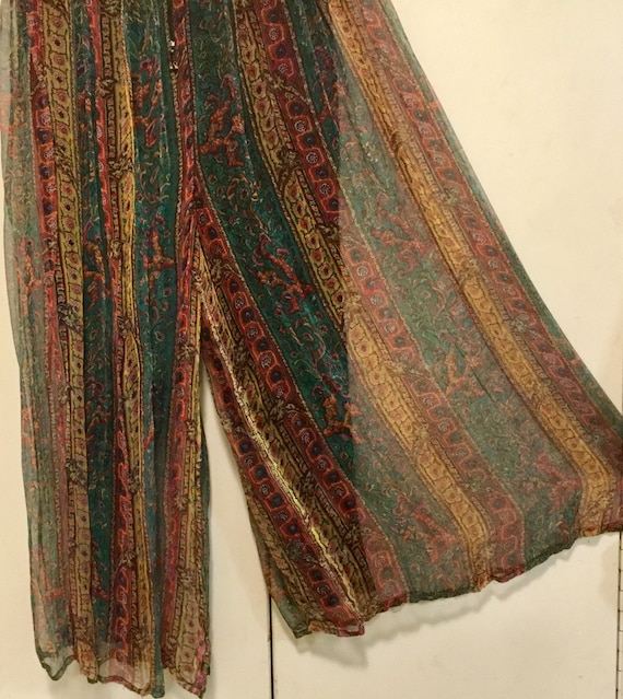 1970 Paisley Harem Pants-Palazzo-Maxi Skirt/Sheer… - image 5