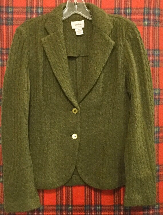 Cashmere Cardigan Sweater-Blazer-Jacket-Coat/Gree… - image 2