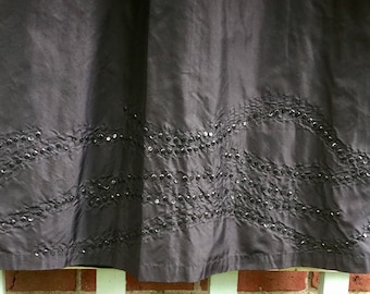 Black Beaded Skirt/Cocktail Skirt/Maxi Evening Skirt/Sequins/Silk/"French Connection"/Formal/Woman’s Small (Waist 32”) Vintage 1950