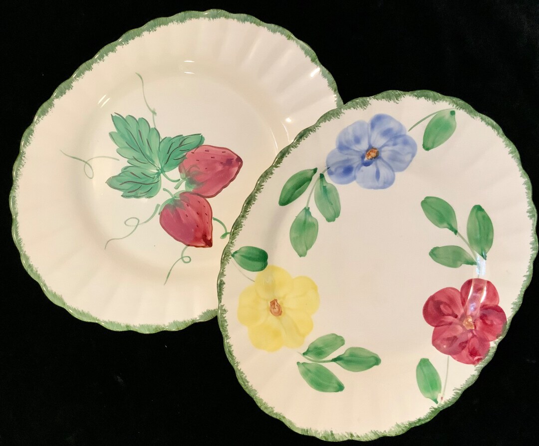 Blue Ridge Platter Set/southern Potteries//clinchfield Pottery/flower ...