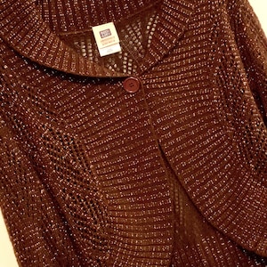 Shrug Cardigan Sweater/Cropped/Bolero/Metallic Copper/Faded Glory/Woman’s Size Medium 8-10/Vintage