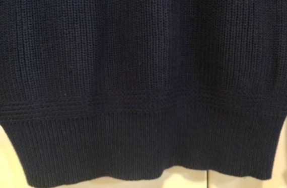 1980s Ralph Lauren Pullover Sweater/Navy Blue Cot… - image 8